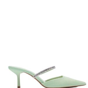 Zara Mint Green Heels with Rhinestone Strap